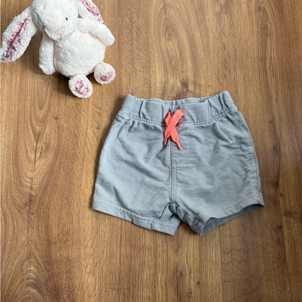 Tag Kids Gray Shorts with Coral Accent